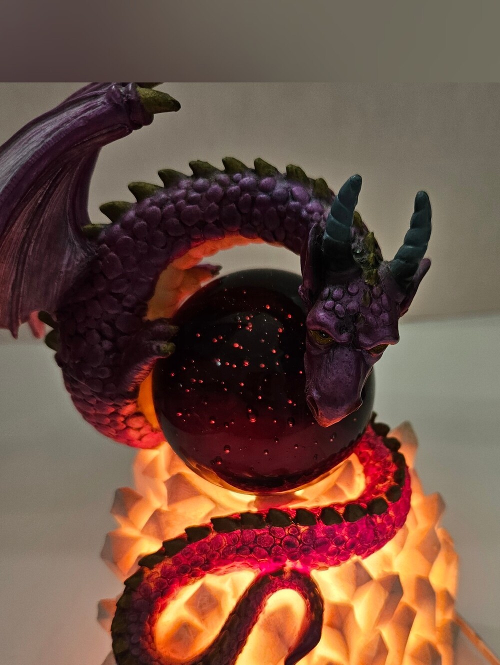 Vintage Purple Dragon Crystal Geode Cave LED Lamp Night Light